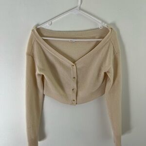 Reformation ivory cropped cardigan